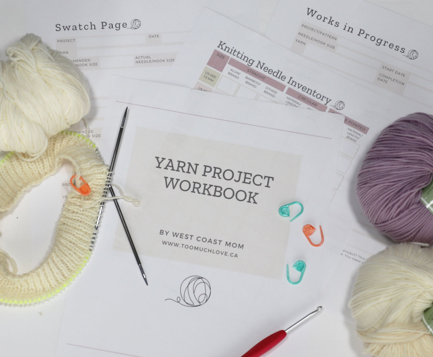 Knitting Project Book Yarn Project Workbook - Too Much Love